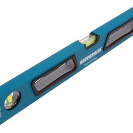 Gross Уровень алюминиевый, 600 мм, усиленный с ударопрочными заглушками, рукоятки, 3 глазка 34326