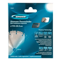Gross Диск алмазный, 180 х 22.2 мм, турбо, сухая резка 730327