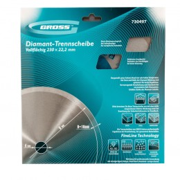 Gross Диск алмазный, 230 х 22.2 мм, сплошной, мокрая резка 730497