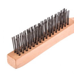 Сибртех Щетка зачистная трехрядная, закаленная прямая проволока с деревянной ручкой 74803