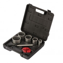 Matrix Набор коронок по керамической плитке, 33-53-67-73-83 мм, напил, в пластиковом боксе, шестигранный хвостовик 72842