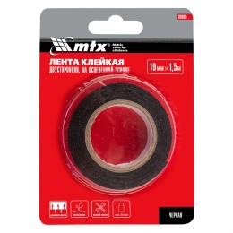 Matrix Лента клейкая на вспененной основе, двусторонняя, черная, 19 мм х 1.5 м 89085