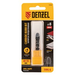 Denzel Борфреза по металлу твердосплавная, овальная, тип-E, 8 мм// 72036