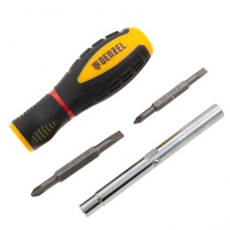 Denzel Отвертка комбинированная, SL3/16"-PH1, SL1/4"-PH2, 3-х компонентная рукоятка// 7713381