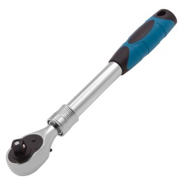 Gross Ключ телескопический трещоточный 1/2, 305-445 мм, CrV, хромированная, двухкомпонентная рукоятка 14070