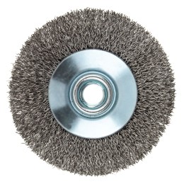 Denzel Щетка для УШМ, 100 мм, "Тарелка", витая нержавеющая проволока 0.3 мм, М14 746083
