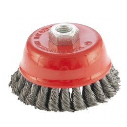 Matrix Щетка для УШМ, 100 мм, М14, "чашка", двухрядная, крученая проволока 0.5 мм 74682