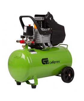 Сибртех Компрессор воздушный КК-1500/50, 1.5 кВт, 198 л/мин, 50 л, прямой привод, масляный 58039