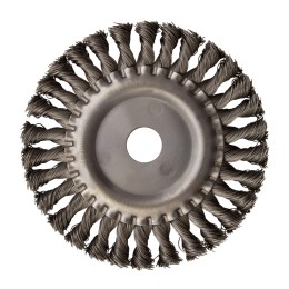 Denzel Щетка для УШМ, 150 мм, "Плоская", крученая нержавеющая проволока 0.5мм, посадка 22.2 мм 746343