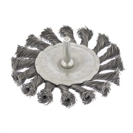 Matrix Щетка для дрели, 100 мм, плоская со шпилькой, крученая металлическая проволока 74432