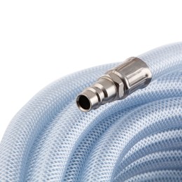 Stels Шланг пневматический ПВХ, 10 x 16 мм, 18 бар, армированный, прозрачный, быстросъемное соединение, 15 м 57025