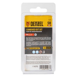 Denzel Набор бит комбинированный 3 шт., РН1, РН2, РН3, 50 мм, сталь S2 11676