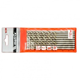 Matrix Сверло по металлу, 5.2 х 132 мм, полированное, удл, HSS, 10 шт, цилиндрический хвостовик 715052