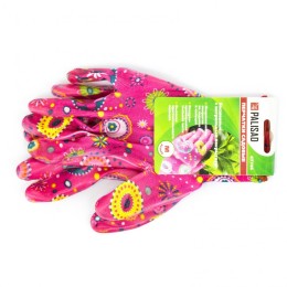 Palisad Перчатки садовые из полиэстера с нитрильным обливом, красные, M 67746