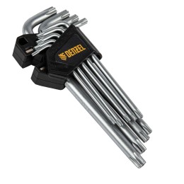 Denzel Набор ключей имбусовых Torx-Tempered, TT10-50, CrV, 9 шт., удлиненные Deznel12371