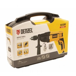 Denzel Дрель ударная ID-1050-2, 1050 Вт, 0-3000/0-1100 об/мин, 0-48000/0-17600 уд/мин, 2 скорости 26312