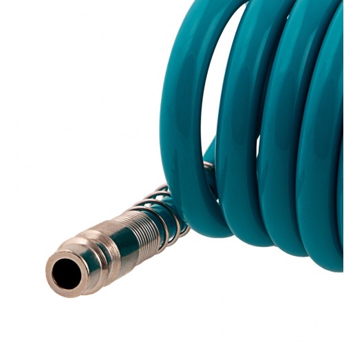 Полиуретановый спиральный шланг профессиональный BASF, 10 м, с быстросъемными соединениями Stels 57007