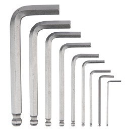 Denzel Набор ключей имбусовых, HEX, 1,5-10 мм, CrV, 9 шт., с шаром 12362