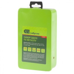 Сибртех Набор сверл по металлу, 1-13 мм, 25 шт, HSS, в металлической коробке 72379
