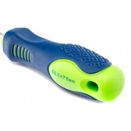 Сибртех Отвертка, SL5 х 75 мм, CrV, двухкомпонентная рукоятка 11865