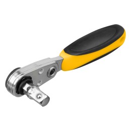 Denzel Ключ-трещотка для бит 1/4", 52 зуба, CrMo, адаптер для торцевых головок 11633