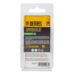 Denzel Набор бит комбинированный 3 шт., PZ1, PZ2, PZ3, 50 мм, сталь S2 11677