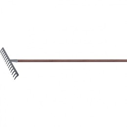 Palisad Грабли стальные, 360 х 1250 мм, 14 прямых зубьев, деревянный лакированный черенок, Luxe, 61789