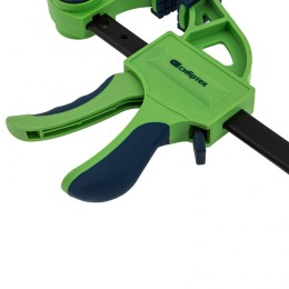 Сибртех Струбцина F-образная, быстрозажимная, 600 х 70 х 820 мм, пластиковый корпус, фиксатор, двухкомпонентная рукоятка 20567