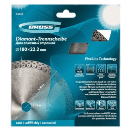 Gross Диск алмазный, 180 х 22.2 мм, тонкий, сплошной (Jaguar), мокрая резка 73056
