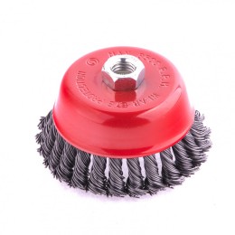 Matrix Щетка для УШМ, 100 мм, М14, "чашка", крученая проволока 0.8 мм 74623
