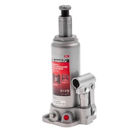 Matrix Домкрат гидравлический бутылочный, 5 т, высота подъема 216-413 мм, в пластиковый кейсе 50756