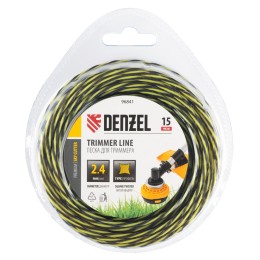 Denzel Леска для триммера двухкомпонентная витая квадратная, 2,4мм х 15м, блистер SkyCutter 96841