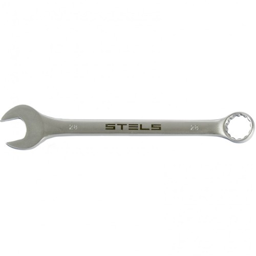 Ключ комбинированный, 28 мм, CrV, матовый хром Stels 15229