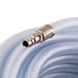 Stels Шланг пневматический ПВХ, 10 x 16 мм, 18 бар, армированный, прозрачный, быстросъемное соединение, 30 м 57027