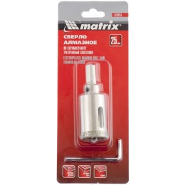 Matrix Сверло алмазное по керамограниту, 25 х 67 мм, трехгранный хвостовик 726253