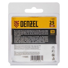 Denzel Бита IMPACT, PH2x25 мм, лазерная обработка шлица, сталь S2, 10 шт., Е 6,3 11685