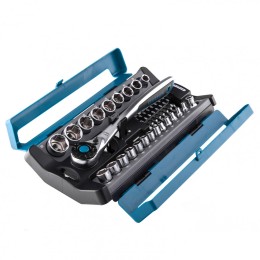 Gross Набор торцевых головок, трещотка 120 зубьев, 1/2", 1/4", CrV, 41 предмет 14143