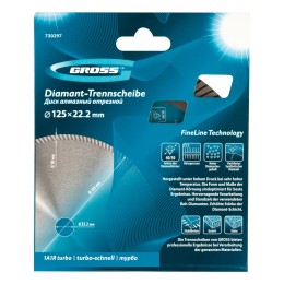 Gross Диск алмазный, 125 х 22.2 мм, турбо, сухая резка 730297