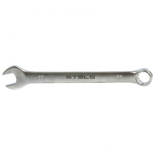 Ключ комбинированный, 11 мм, CrV, матовый хром Stels 15207