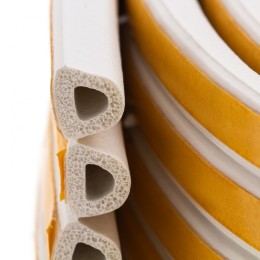 Сибртех Уплотнитель резиновый, 24 м, профиль "D", белый 88903