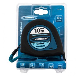 Gross Рулетка "Ergonomisch",10 м x 25 мм,магнитный обрезиненный зацеп 31105