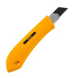 Denzel Нож, 18 мм, сменное лезвие, SK4, метал. направляющая, винтовой фиксатор// 78943