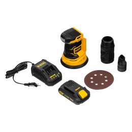 Denzel Машина шлифовальная эксцентриковая аккумуляторная COS-125, 18В Li-Ion 28470