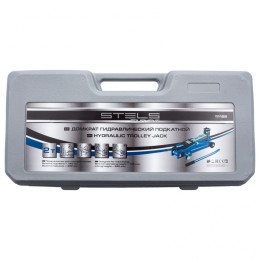 Stels Домкрат гидравлический подкатной, 2 т, h подъема 140-340 мм, в кейсе 51128