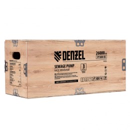 Denzel Фекальный насос FP1800-KS, 1800 Вт, напор 17 м, 26000 л/ч, нож-измельчитель 99806