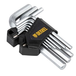 Denzel Набор ключей имбусовых, HEX, 1,5-10 мм, CrV, 9 шт. 12366