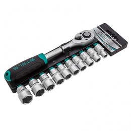 Stels Набор торцевых головок, 1/2", головки 10 - 22 мм, с трещот. ключом, CrV,11 предметов 14127