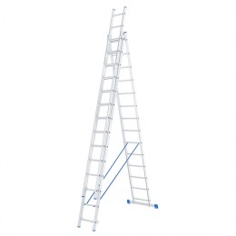Сибртех Лестница, 3 х 14 ступеней, алюминиевая, трехсекционная, Россия, 97824