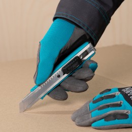 Gross Нож, 160 мм, металлический корпус, выдвижное сегментное лезвие 18 мм (SK-5), металлическая направляющая, клипса для ремня 78897