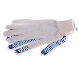 Сибртех Перчатки х/б, ПВХ покрытие, "Точка", 5 пар в упаковке, 7 класс Россия 67718